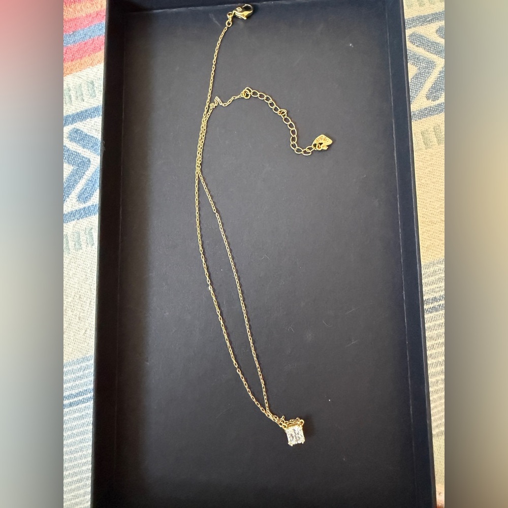 Swarovski Gold Tone Cubic Zirconia Pendant Necklace